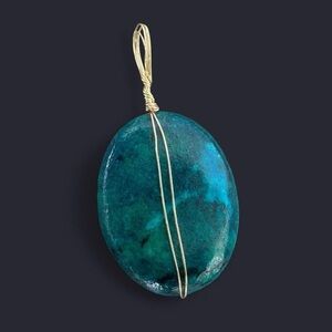 Chrysocolla Wire Wrapped Pendant